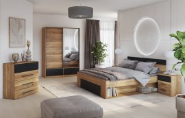 Spavaća soba Beta - mauvella hrast/crna