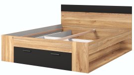 Krevet Beta - 160x200 cm - mauvella hrast/crna - 22MW1691
