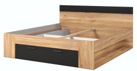 Krevet Beta - 180x200 cm - mauvella hrast/crna - 22MW1692