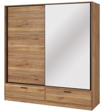 Ormar s kliznim vratima Beta 3 - mauvella hrast/crni - 22MA1662