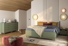 Spavaća soba Scandi - zbledelo zeleno oljen hrast/zbledelo zeleno