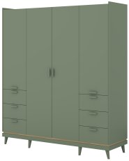 Ormar Scandi 2 - zbledelo zeleno oljen hrast/zbledelo zeleno