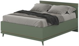 Krevet Scandi 160x200 cm - zbledelo zeleno oljen hrast/zbledelo zeleno