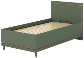 Krevet Scandi z dvižnim mehanizemom 100x200 cm - zbledelo zeleno oljen hrast/zbledelo zeleno