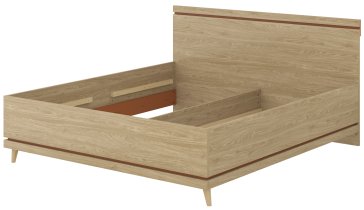 Helvetia meble - Krevet Scandi 180x200 cm - oljen hrast/oljen hrast-opeka