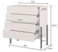 Helvetia meble - Komoda Jukon S - kašmir - 24KSND27