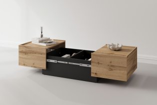 Rastezljivi klubski stolić Eko hrast wotan/crni oniks - 24N6MJ96