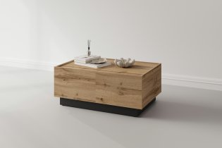 Rastezljivi klubski stolić Eko hrast wotan/crni oniks - 24N6MJ96