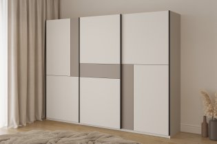 Helvetia meble - Garderobni ormar s kliznim vratima Cube 270 - kašmir/kašmir/congo - 24KCOF69