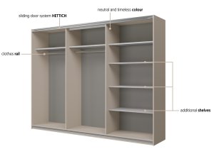 Helvetia meble - Garderobni ormar s kliznim vratima Cube 270 - kašmir/kašmir/congo - 24KCOF69