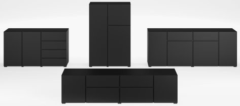 TV komoda Asymetric - crni oniks - 24W3OA39