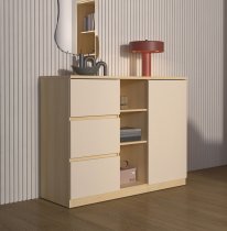 Komoda s regalom Terra - hrast/bež - 24LBON22