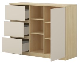 Komoda s regalom Terra - hrast/bež - 24LBON22