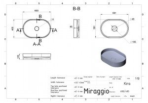 Miraggio - Nadgradni umivaonik Kira