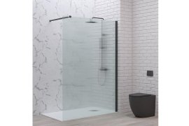 Tuš staklo Walkin 1 nero flute 80x200