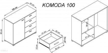 Piaski - Komoda 100 - graphite