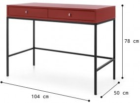 Piaski - Toaletni stol za šminkanje Mono MT104 - bordo
