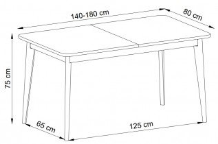 Piaski - Blagovaonski stol na razvlačenje Nordi PST140 - bijela/hrast