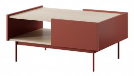 Stolić za dnevni boravak Color L-97 - Crvena/Linea hrast
