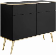 Komoda Oro KSZ107 - crna - zlatne nogice - sastavljena