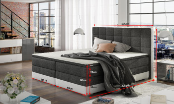 Eltap - Boxspring krevet Damaso - 160x200 cm
