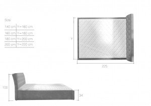 Eltap - Krevet Milano s metalnom konstrukcijom - 200x200 cm