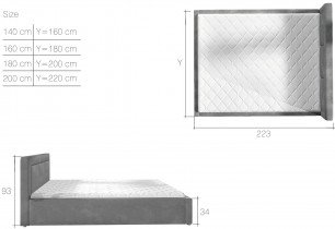 Eltap - Krevet Belluno s metalnom konstrukcijom - 200x200 cm