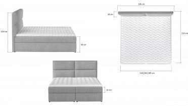 Eltap - Boxspring krevet Amber - 140x200 cm