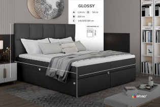 Eltap - Boxspring krevet Glossy - 140x200 cm