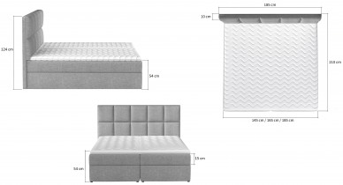 Eltap - Boxspring krevet Glossy - 140x200 cm