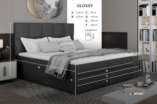 Eltap - Boxspring krevet Glossy - 140x200 cm