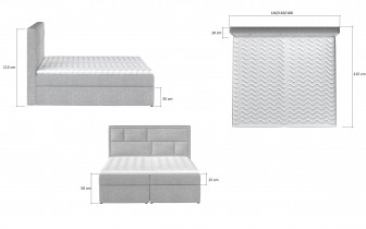 Eltap - Boxspring krevet Meron - 140x200 cm