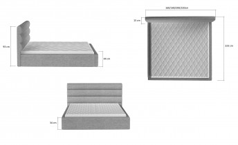 Eltap - Krevet Caramel s drvenim okvirom - 200x200 cm