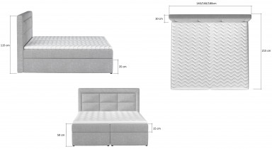 Eltap - Boxspring krevet Vivre - 160x200 cm