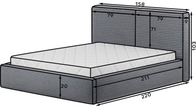 Eltap - Krevet Pesillo s metalnim okvirom - 140x200 cm
