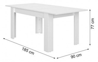 Gami Fabricant Francias - Blagovaonski stol na razvlačenje Giga - Bijela