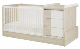 Modularni dječji krevetić Sacha - 70x140 cm - Bor/bijela