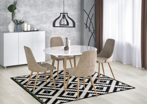 Blagovaonski stol na razvlačenje Edward - bijela/san remo hrast