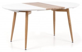 Halmar - Blagovaonski stol na razvlačenje Edward - bijela/san remo hrast