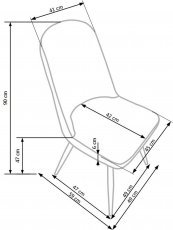 Halmar - Stolica K214 - bež/medeni hrast