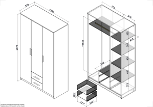 Halmar - Ormar s ogledalom Lima S-3 - bijela