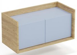 Niski element Mobius 2D - hikori hrast/svijetloplava