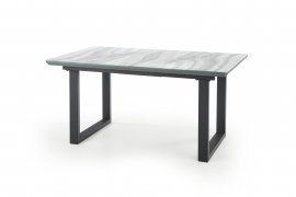 Halmar - Blagovaonski stol na razvlačenje Marley - bijeli mramor, siva / crna