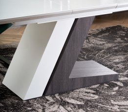 Blagovaonski stol Mortis - bijela / tamnosiva