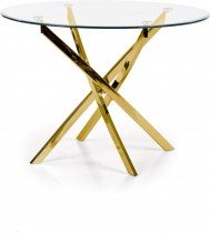 Halmar - Blagovaonski stol Raymond - staklo - prozirna / zlatna