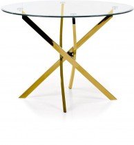 Halmar - Blagovaonski stol Raymond - staklo - prozirna / zlatna
