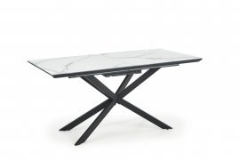 Halmar - Blagovaonski stol na razvlačenje Diesel - bijeli mramor/tamnosiva, crna