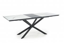 Halmar - Blagovaonski stol na razvlačenje Diesel - bijeli mramor/tamnosiva, crna