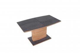 Halmar - Blagovaonski stol na razvlačenje Concord - tamnosiva / zlatni hrast