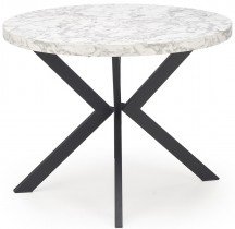 Halmar - Blagovaonski stol na razvlačenje Peroni 100/250 cm - bijeli mramor/crna